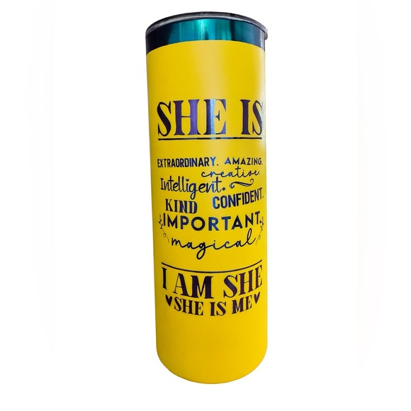 20oz Engraved Skinny Tumbler – Holographic Print – F**k Mandala - Picture 3 of 8